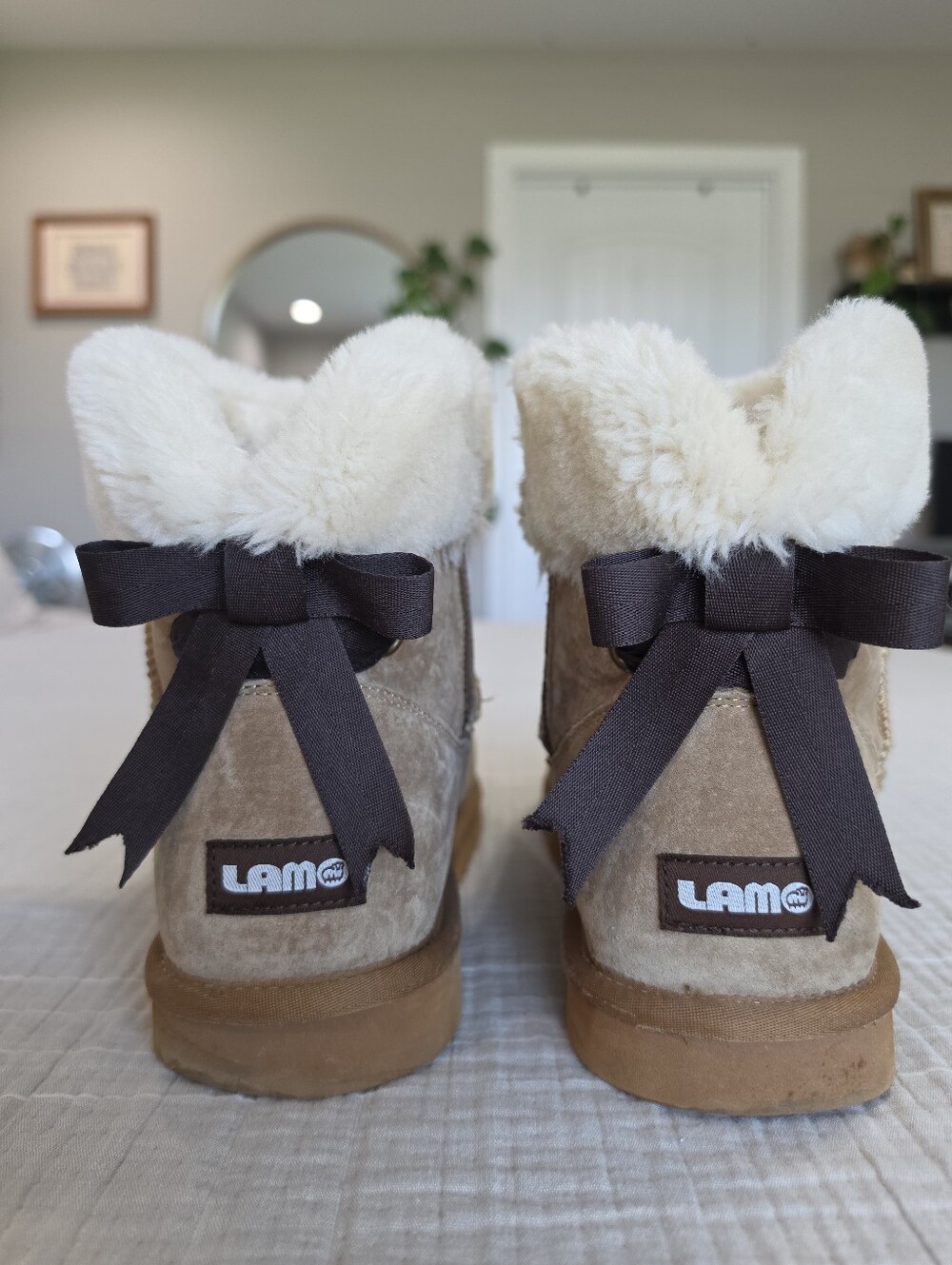 Lamo "Adele" Short Suede Boots, a Cozy Winter Boot, Women Size 10